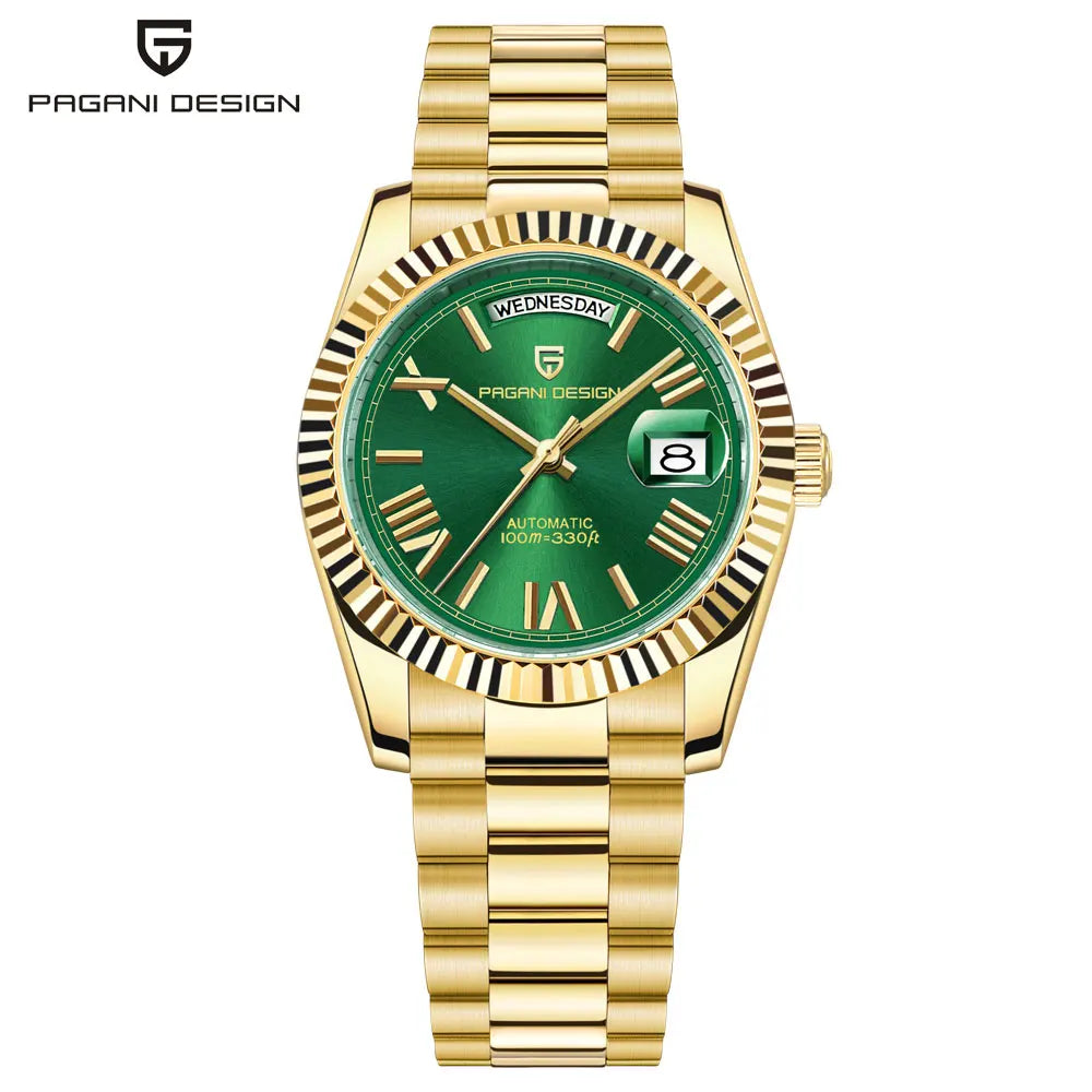 PAGANI DESIGN Luxury Men's Automatic Watches 40mm NH36A Mechanical Stainless Steel Wrist Watch for Men 100M Waterproof AR Coatin