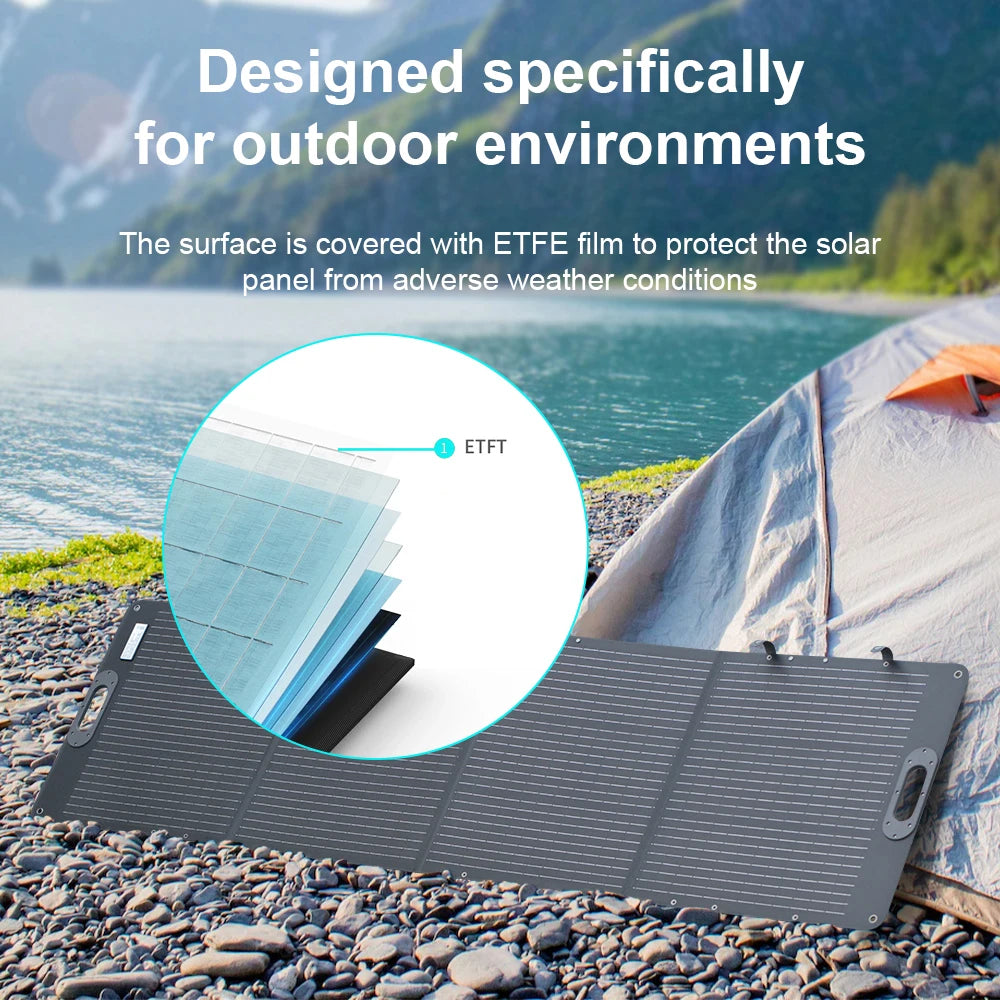 Ctolity 200w Flexible Solar Panel Complete Kit 12V-24V Portable Solar Charger Monocrystalline Panel Solar System for Camping