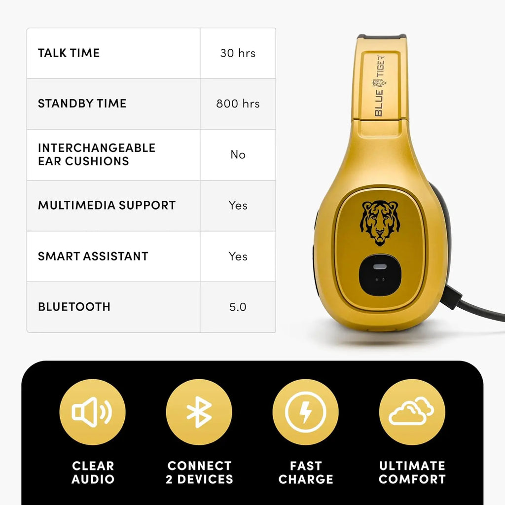 Premium Trucker Bluetooth Headset - Wireless Noise Canceling, 30-Hour Talk Time, USB-C Charging for Drivers