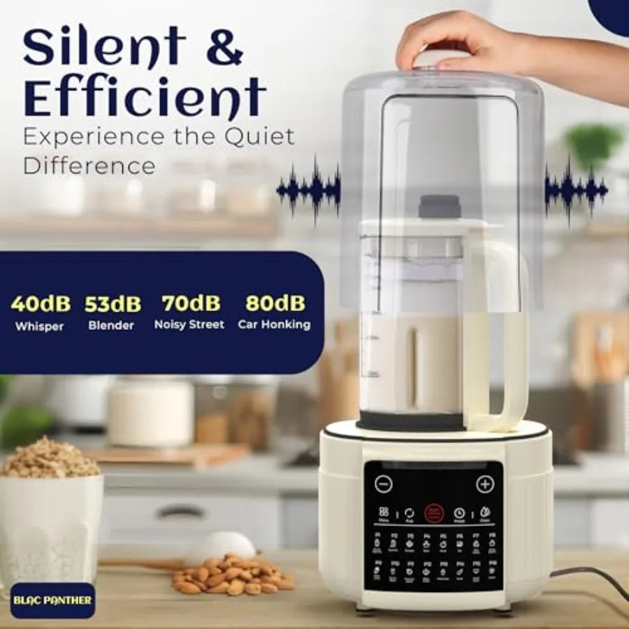 16-in-1 Blender Nut Milk Maker 50oz for Soy/Oat Milk Plant-Based Drinks Smoothie Soup with 8 High-Speed Blades Ultra-Quiet Oper