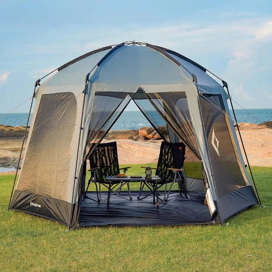 Screen Tent Camping Tent for 6-8 Person 12' x 12' Portable Screen House Room with Detachable Sunshade for Camping Garden Backya