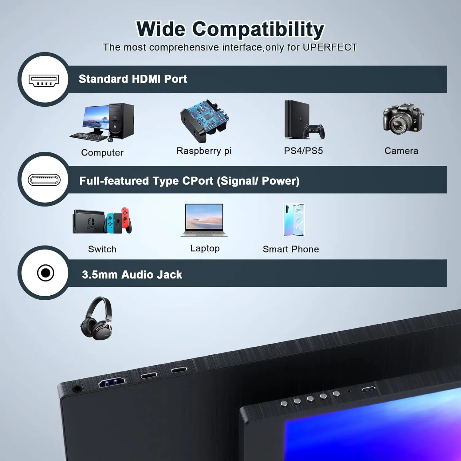 17.3" 144Hz Portable Gaming Monitor, 1080P FHD USB-C HDMI IPS Display, Laptop Screen Extender with Smart Cover & Speakers, for Laptop PC Mac Phone PS3/4/5 Xbox