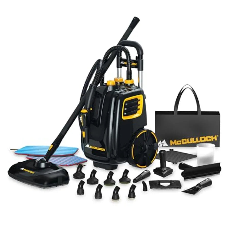Deluxe Canister Steam Cleaner 2-Hour Runtime Chemical-Free with 23 Accessories Mop Head Brushes More for Home Tile Carpet Furni