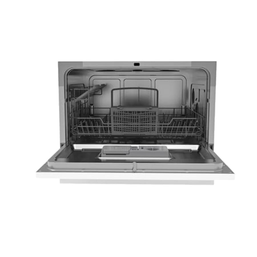 Counter Top Dishwasher 6 Place Settings Portable White Compact Efficient Cleaning for Small Kitchens