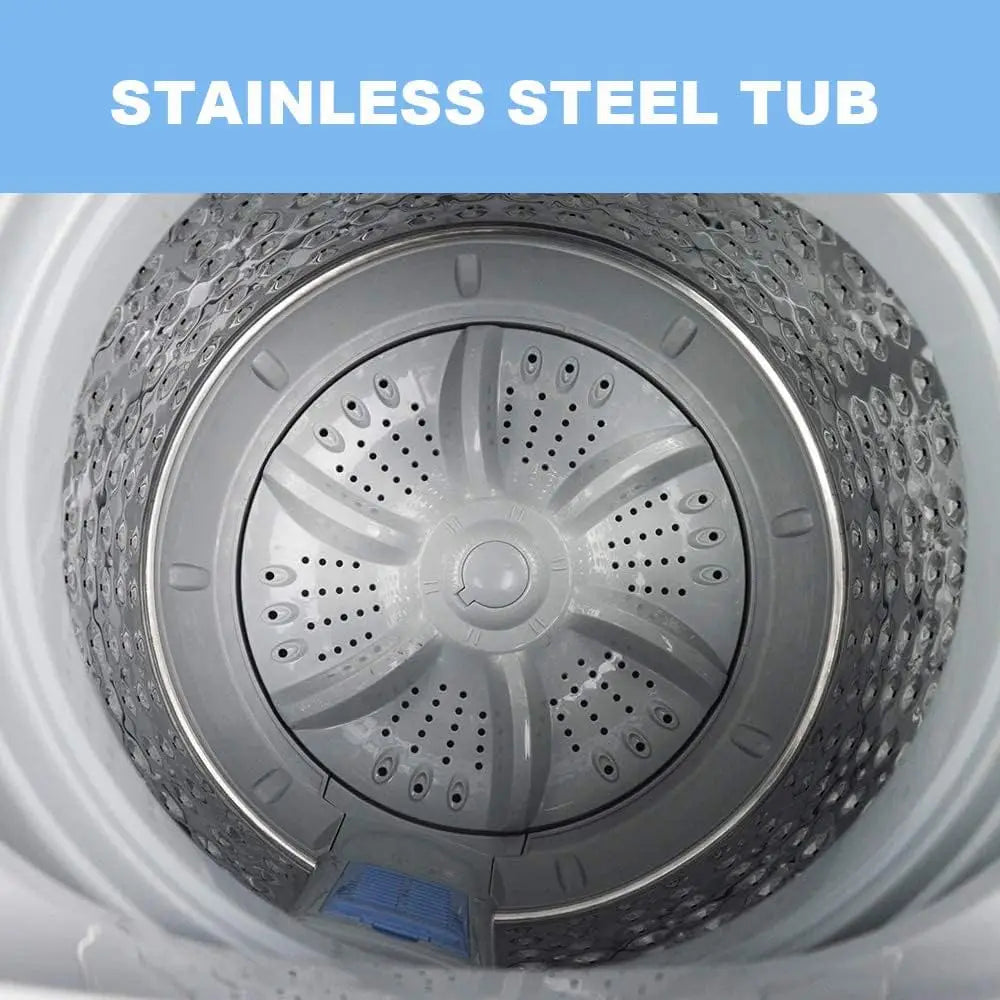 Portable Washing Machine, Fully Automatic Top Load Washer with Drain Pump, 10 LBS Capacity for Apartment Use