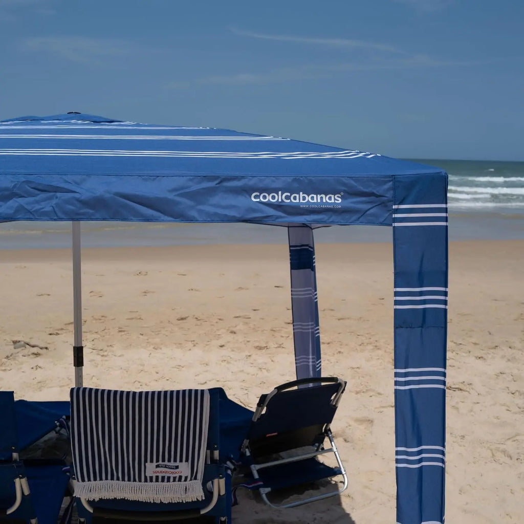 Beach Shade Tent Easy Setup UPF 50+ Protection Large & Medium Sizes Compact Wind Resistant Family Cabana Navy Medium
