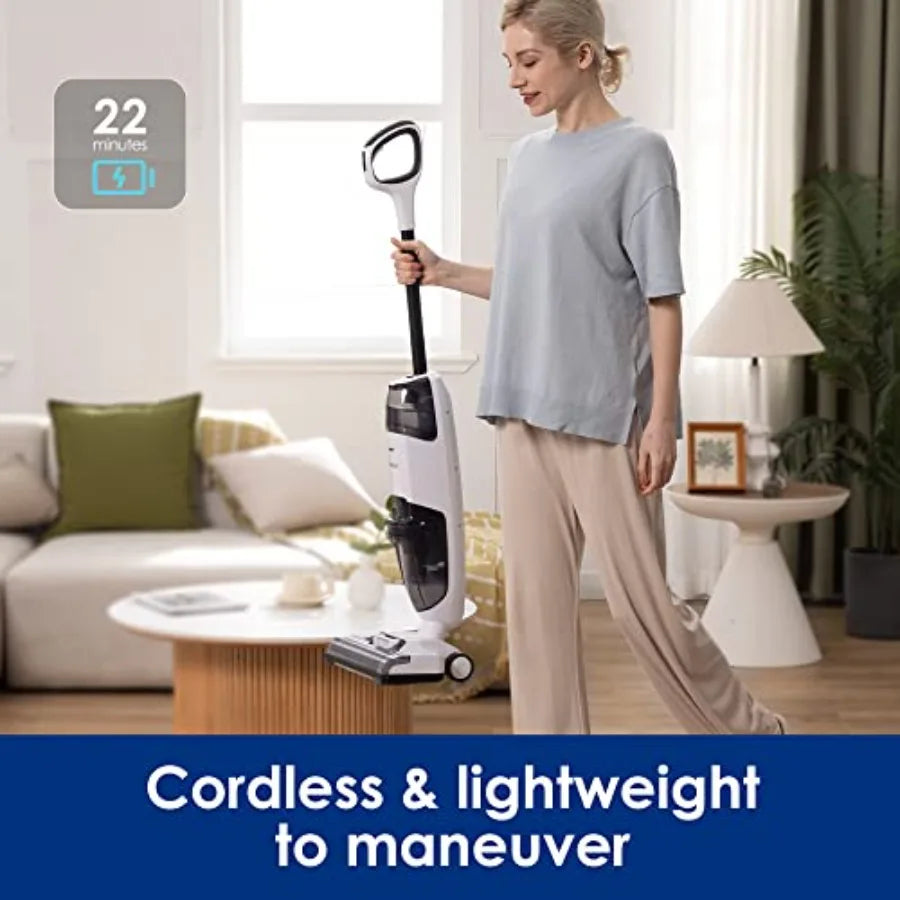 iFLOOR 2 Complete Cordless Wet Dry Vacuum Floor Cleaner and Mop One-Step Cleaning for Hard Floors Great for Sticky Messes and P