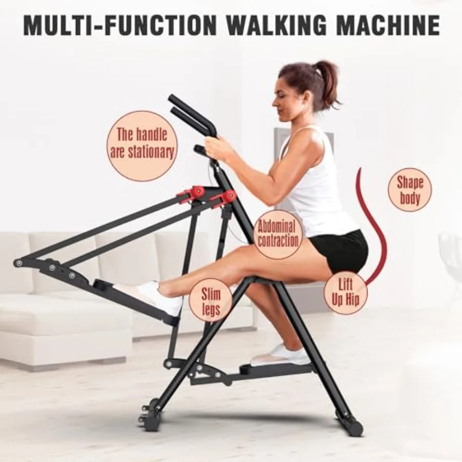 Air Walk Elliptical Glider Machine Foldable Cardio Trainer with 360 Motion Full-Body Exerciser for Home Gym Side Sway Action Li