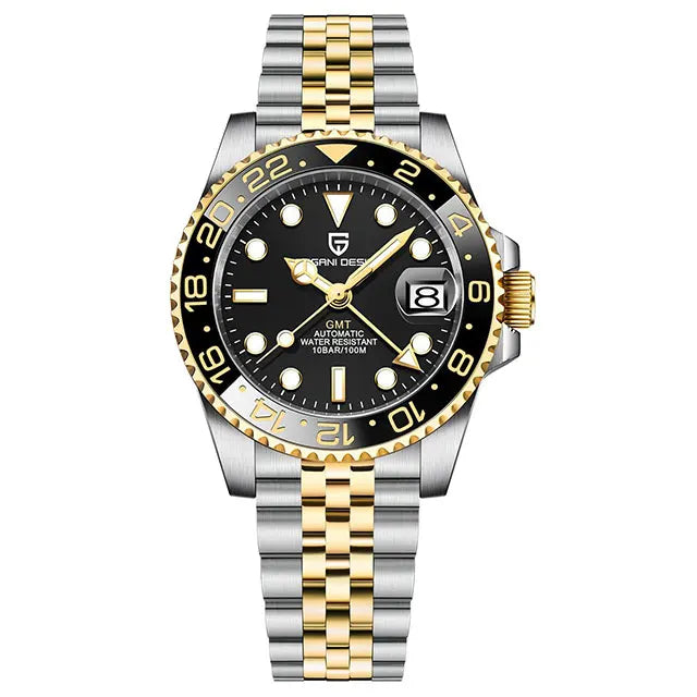 PAGANI DESIGN 40MM GMT Automatic Watch Men's Mechanical Wristwatch Sapphire Glass 100m Waterproof Man Watches Relogio Masculino