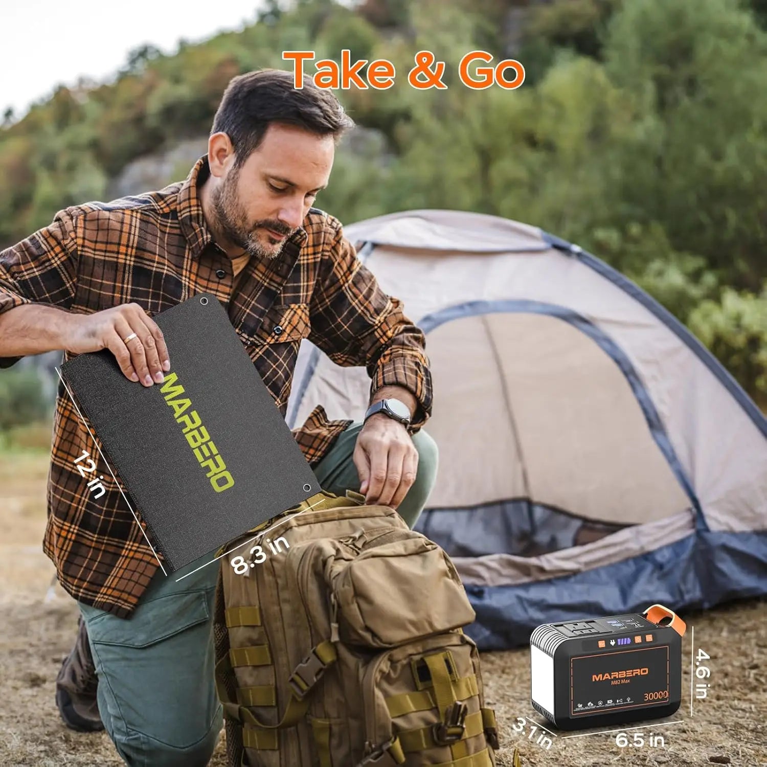 111Wh Portable Solar Generator with 30W Panel & AC Outlet, Ideal for Camping, Outdoor Adventures, and Emergency Power