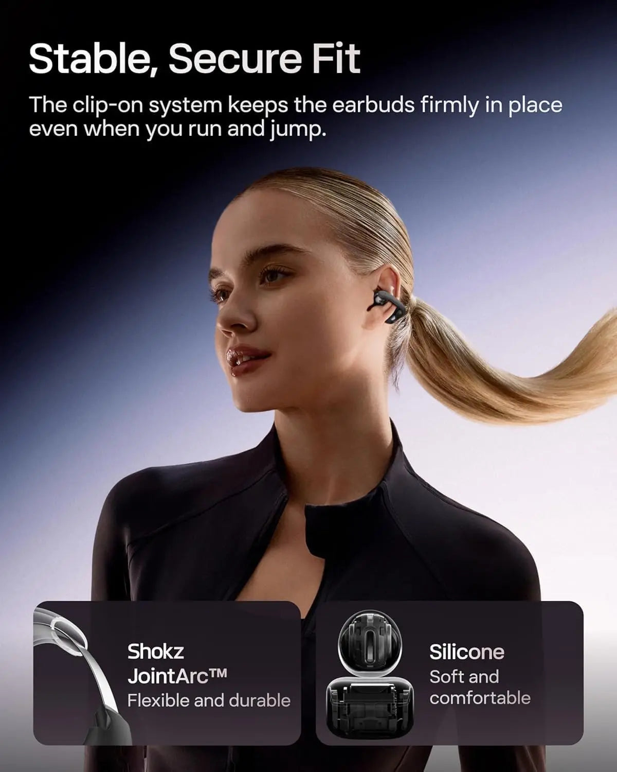 Open-Ear Clip-On Wireless Earbuds with Dolby Audio, 40-Hour Playtime, Water Resistant, Fast Charging