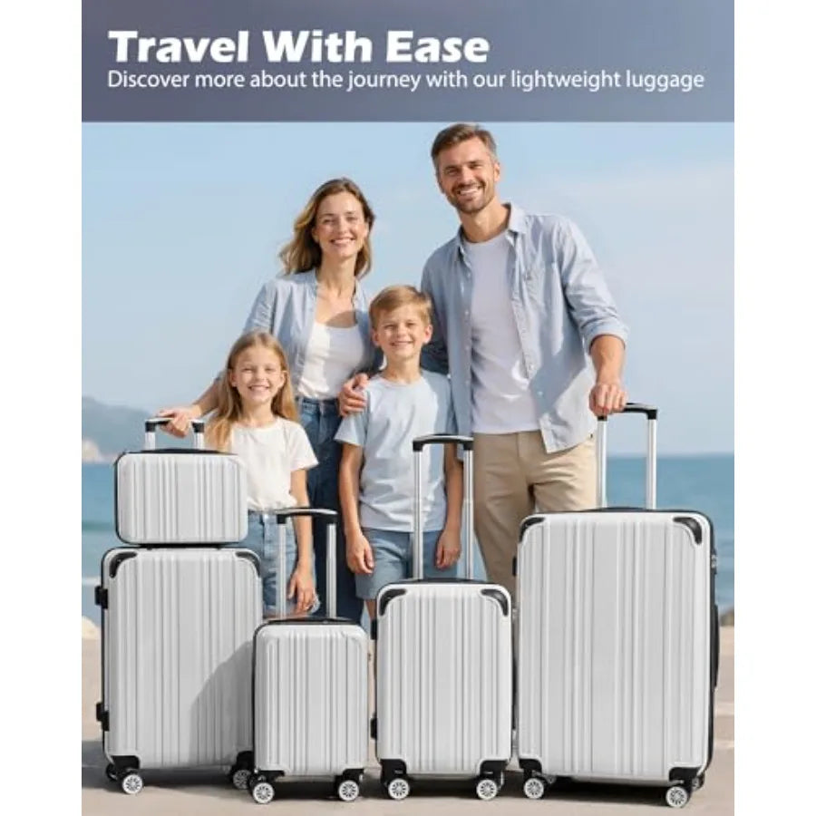 5 Piece Luggage Set for Travel Durable PC+ABS Hardshell Suitcase in Green Lightweight with Dual Spinner Wheels TSA Lock and YKK