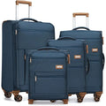 4-Piece Spinner Luggage Set with 360° Wheels - Carry-On Sizes: 28/24/20/18 inches, Navy Blue