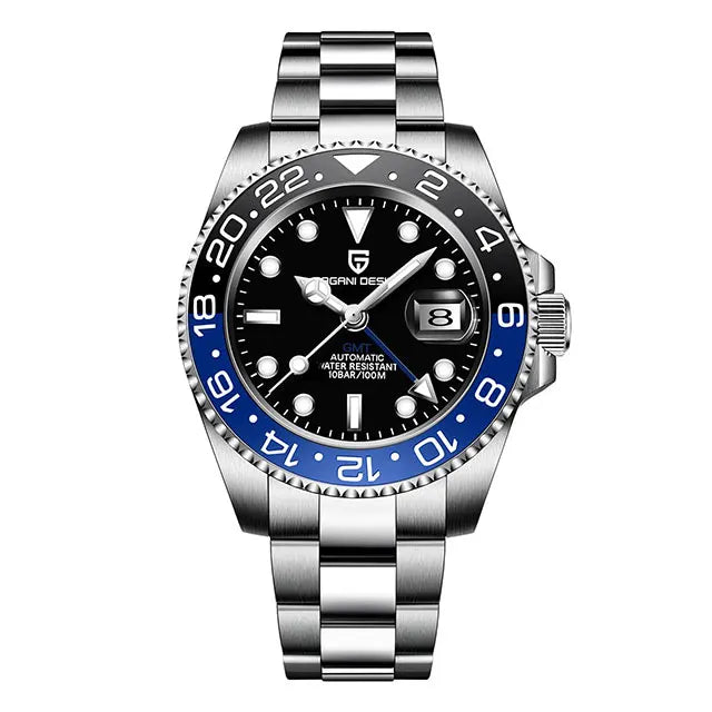 PAGANI DESIGN 40MM GMT Automatic Watch Men's Mechanical Wristwatch Sapphire Glass 100m Waterproof Man Watches Relogio Masculino