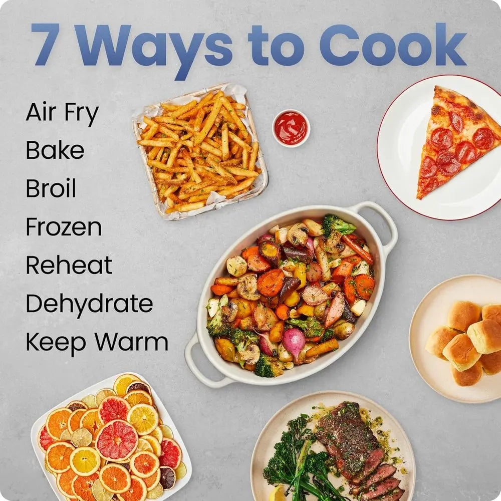 7-in-1 9 Qt Air Fryer with XL Viewing Window Basket for Crispy and Even Cooking, Bake, Broil, Reheat, Dehydrate, Roast, and Keep