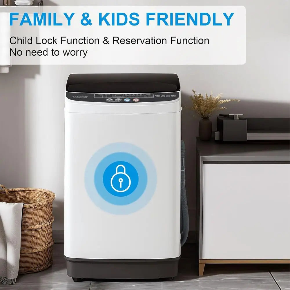 17 lbs Compact Automatic Washer and Spinner, 10 Programs, 2.2 Cu. Ft., Ideal for RV, Dorm, and Laundry Needs