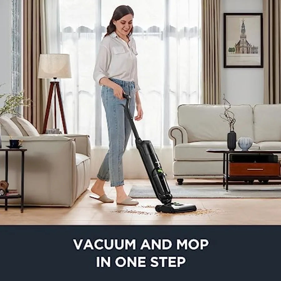 Wet Dry Vacuum Cleaner Cordless Mop Vacuum Cleaner with Self-Cleaning System Lightweight Hardwood Floors Vacuum for Pets and St