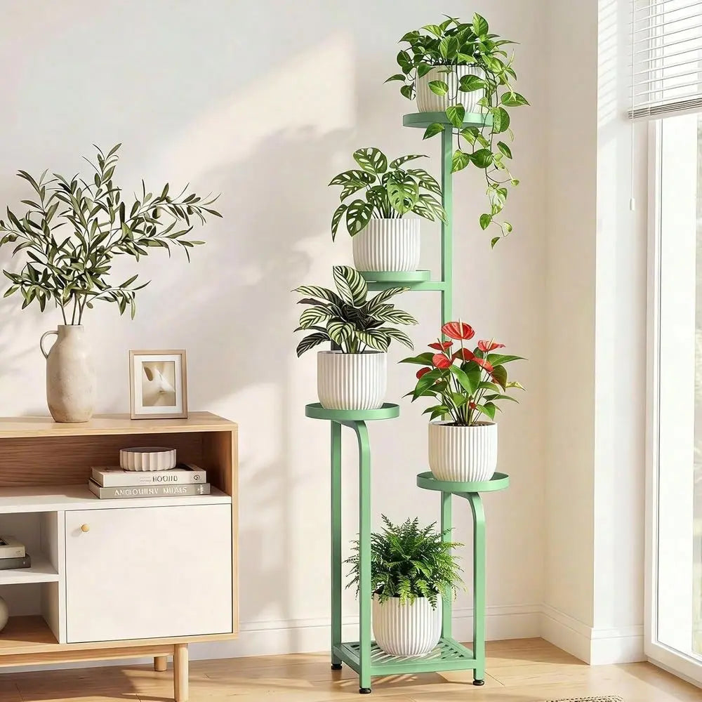 4 Tier Corner Plant Stand Indoor Outdoor, Heavy Duty Metal Flower Pot Holder Shelf For Multiple Plants, Space Saving ,Tall Meta
