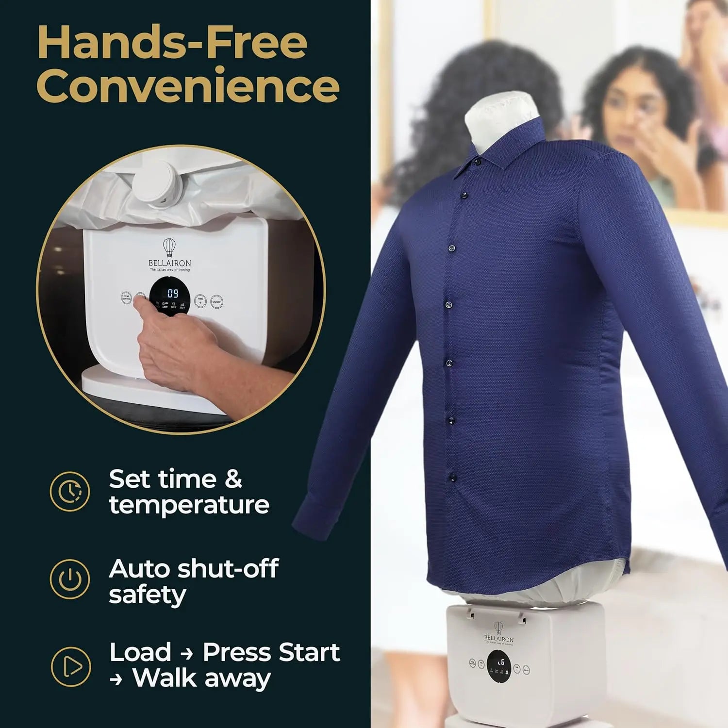 Automatic Hot Air Garment Dryer & Iron - Hands-Free Wrinkle Remover for Shirts & Pants, Reliable Everyday Use
