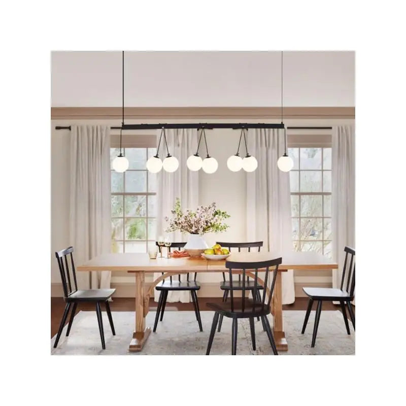8-Light Sphere Globe Chandelier Kitchen Pendant Light - Modern Lighting Fixture, Perfect for Dining Room and Living Space