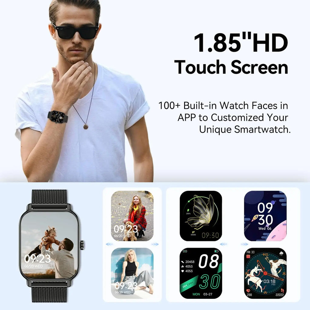 Smart Watch for Men & Women: Fitness Tracker with Heart Rate, Sleep Monitor, Waterproof, Compatible Android iPhone