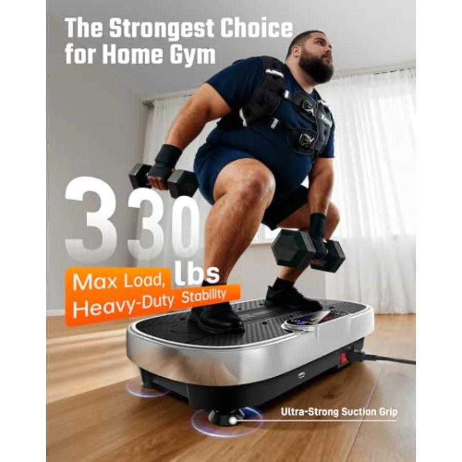 Vibration Plate Exercise Machine for Weight Loss and Lymphatic Drainage - 330lbs Capacity Vibrating Platform for Home Gym Worko
