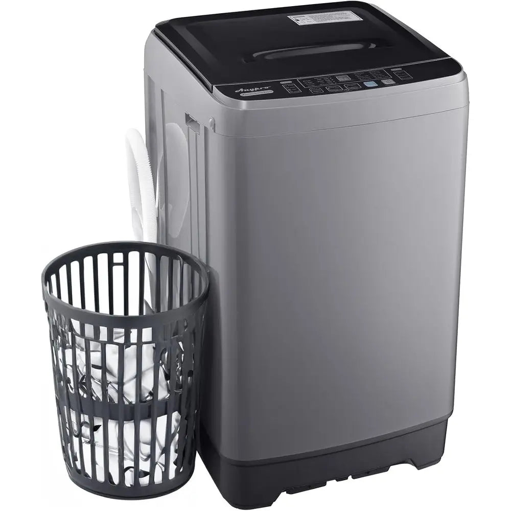 Compact 17.8lbs Automatic Washer and Spinner Combo with 10 Programs and 8 Water Levels, Ideal for RV, Dorm, and Home Laundry, Gr