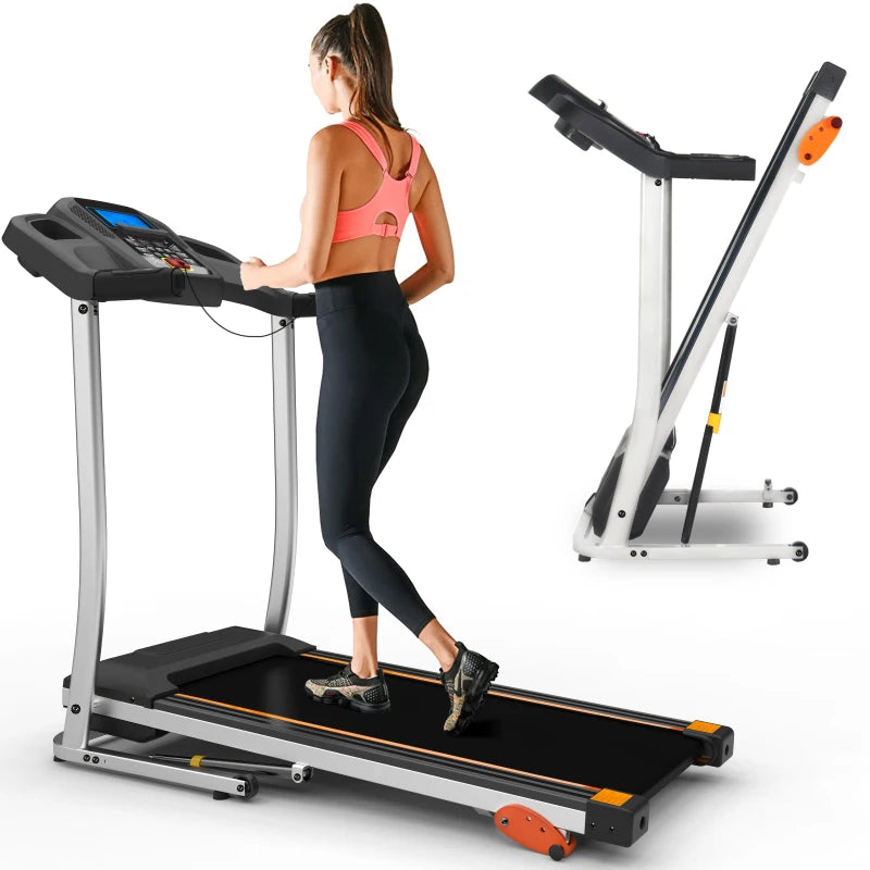Folding Treadmill 2.5HP 12KM/H, Foldable Home Fitness Equipment with LCD for Walking & Running, Cardio Exercise Machine, 4 Incli