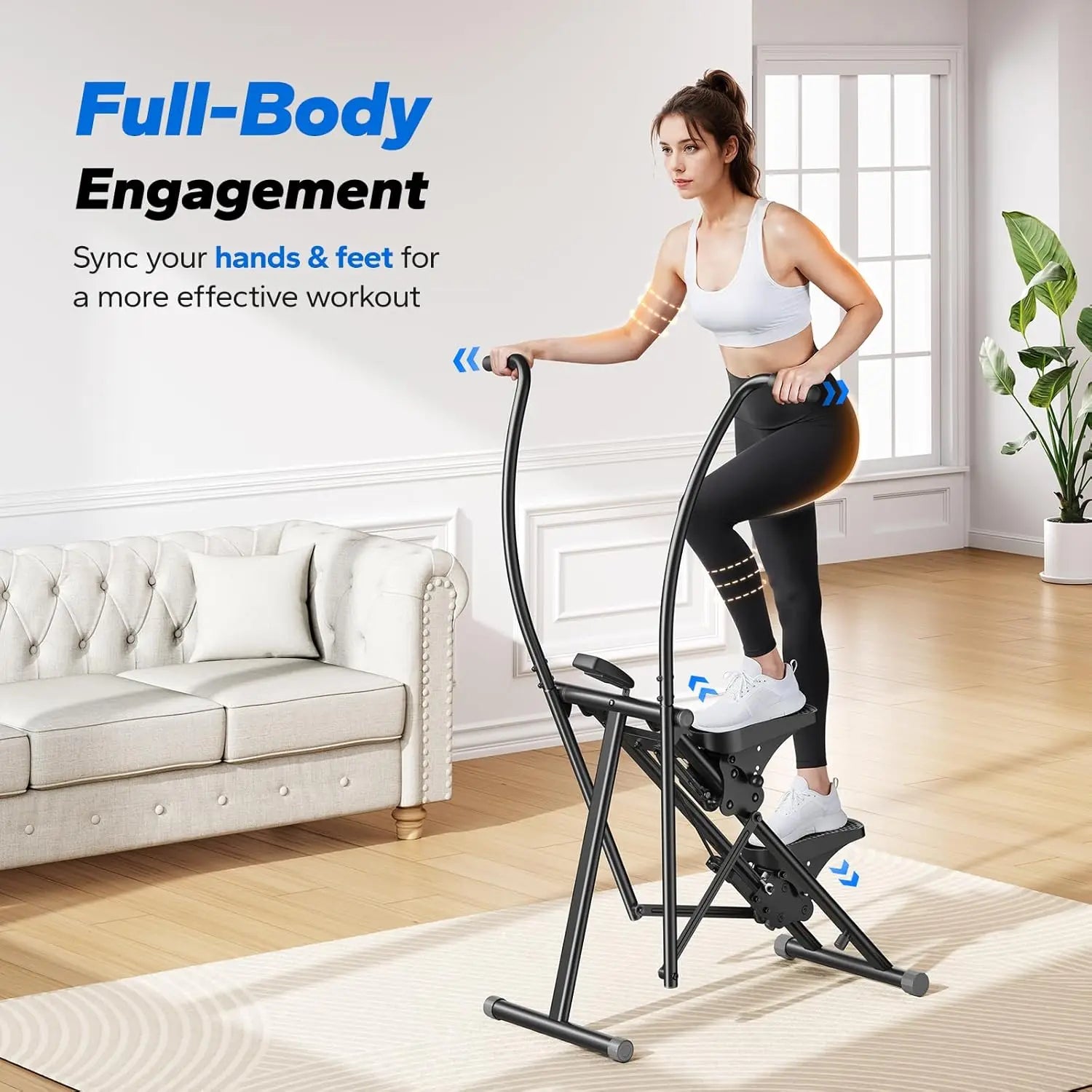 Stair Stepper for Home Gym Exercise, New Version Vertical Climber Machine for Full-Body Workout, Compact Folding Cardio Exercise