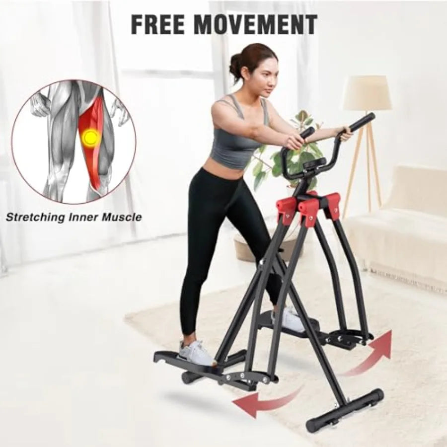 Air Walk Elliptical Glider Machine for Home Gym Steel Frame with Black Finish 360 Side Sway Motion Full-Body Cardio Workout for