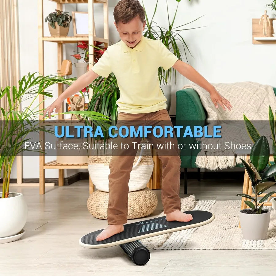 Balance Board 7 Modes Wobble Board with Adjustable Stoppers Exercise Balancing Stability Trainer for Improve Balance Surf Train
