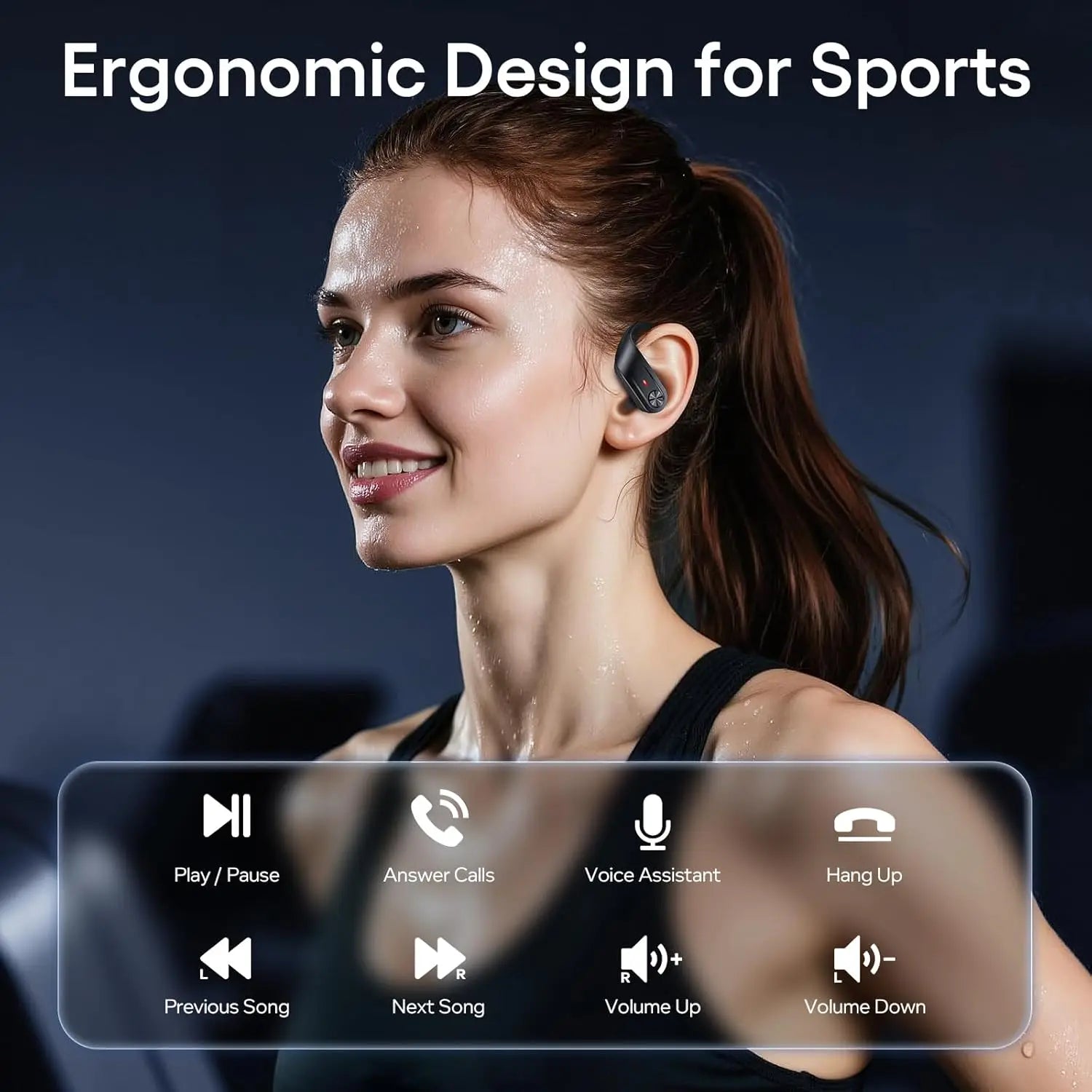 Hybrid ANC Wireless Earbuds with 80H Playtime, Hi-Res Audio, Transparency Mode, IPX7 Waterproof for Sports Travel