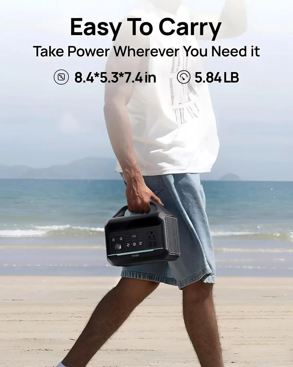 Portable Power Station 300W with LiFePO4 Battery, 192Wh Large Power Bank, 8-Ports Solar Generator Fast Charging for Camping,