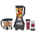 Mega Kitchen System 1500W 72 oz Full-Size Blender 8-Cup Food Processor with 2 16 oz Cups Black BL770
