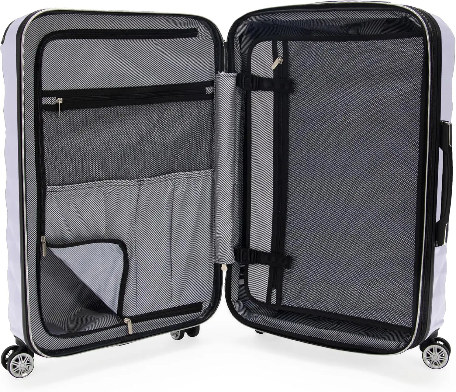 Lightweight Hardside Expandable 8-Wheel Spinner Travel Luggage, Lavender, 24-Inch Checked Suitcase for Easy Packing