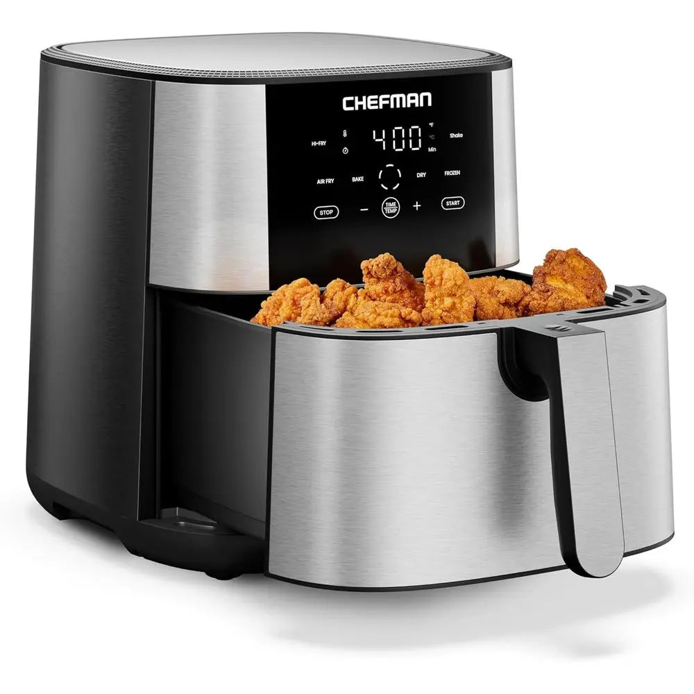 8-Quart 4-in-1 Air Fryer with 450°F High-Heat Option for Crispy Results | Bake, Dehydrate, Roast | XL Nonstick Dishwasher-Safe B