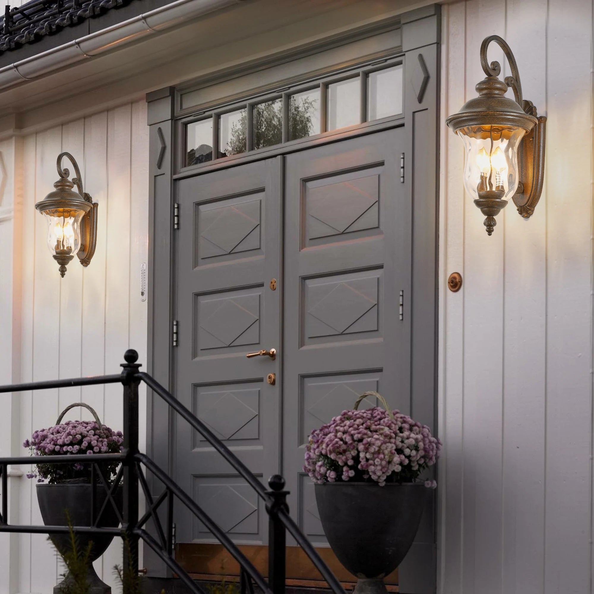 ARLGSITE Outdoor Wall Lantern,Vintage Weatherproof Exterior Sconce Light , Wall Mount Light Fixture(Shipment from USA)