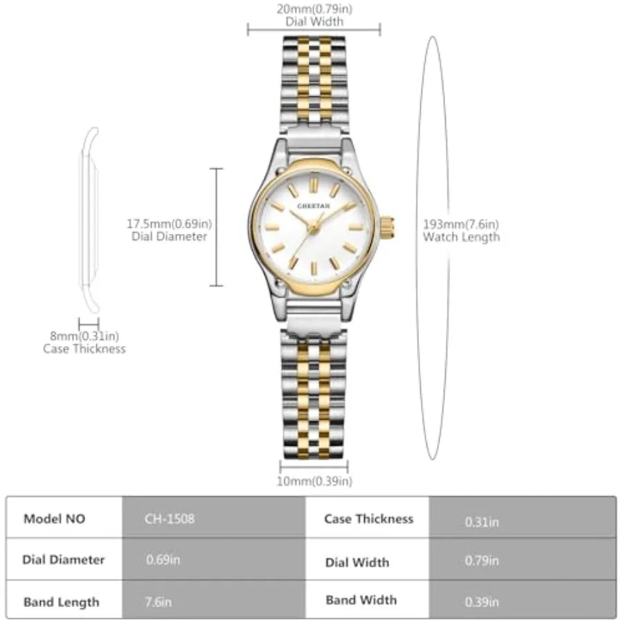 Watches for Women, Dainty Small Round Dial, with Stainless Steel Bracelet Watchband, Waterproof