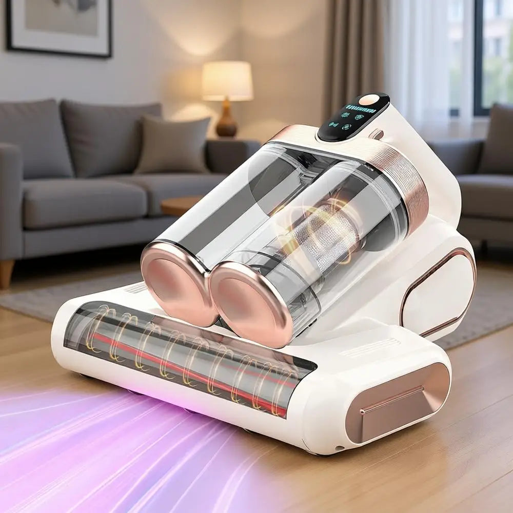 Cordless 16Kpa Handheld Vacuum Cleaner with UV-C Light, HEPA Filter & Ultra Portable for Bed, Sofa, Crib, Car, Pet Hair, White