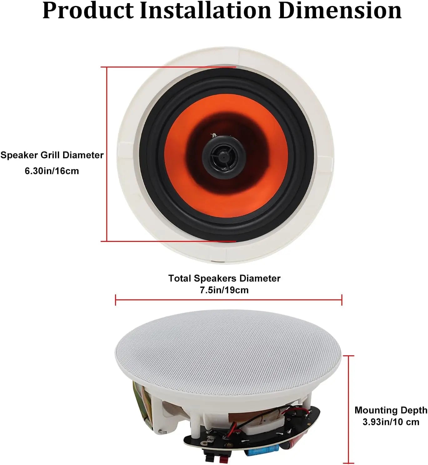 Herdio 6.5" 4 PCS 600 Watts Ceiling Bluetooth Speakers Perfect for Home Theater,Kitchen,Bedroom,Bathroom,Covered Patio