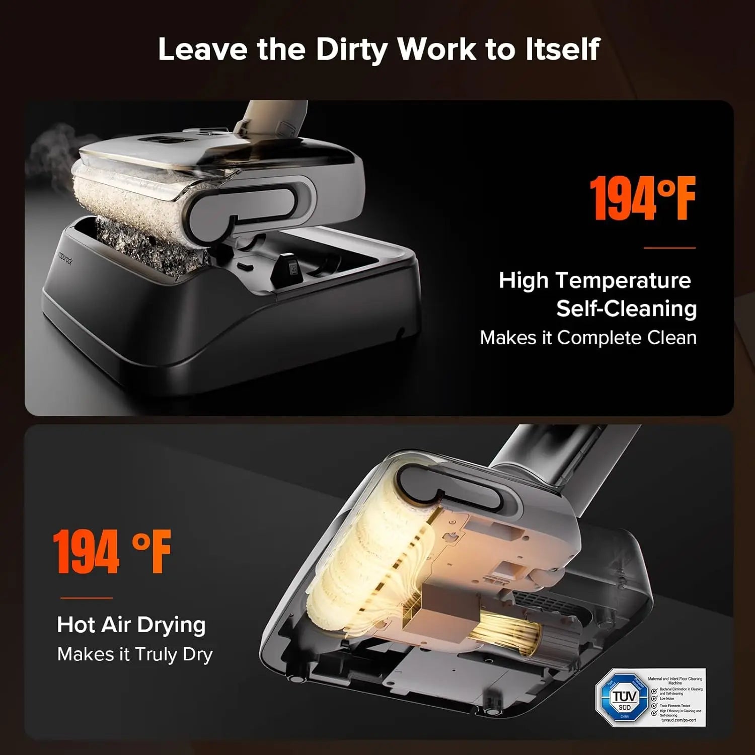 Cordless Wet Dry Vacuum Mop with 20000Pa Suction, Self-Cleaning Mop Combo for Tile Hard Floor