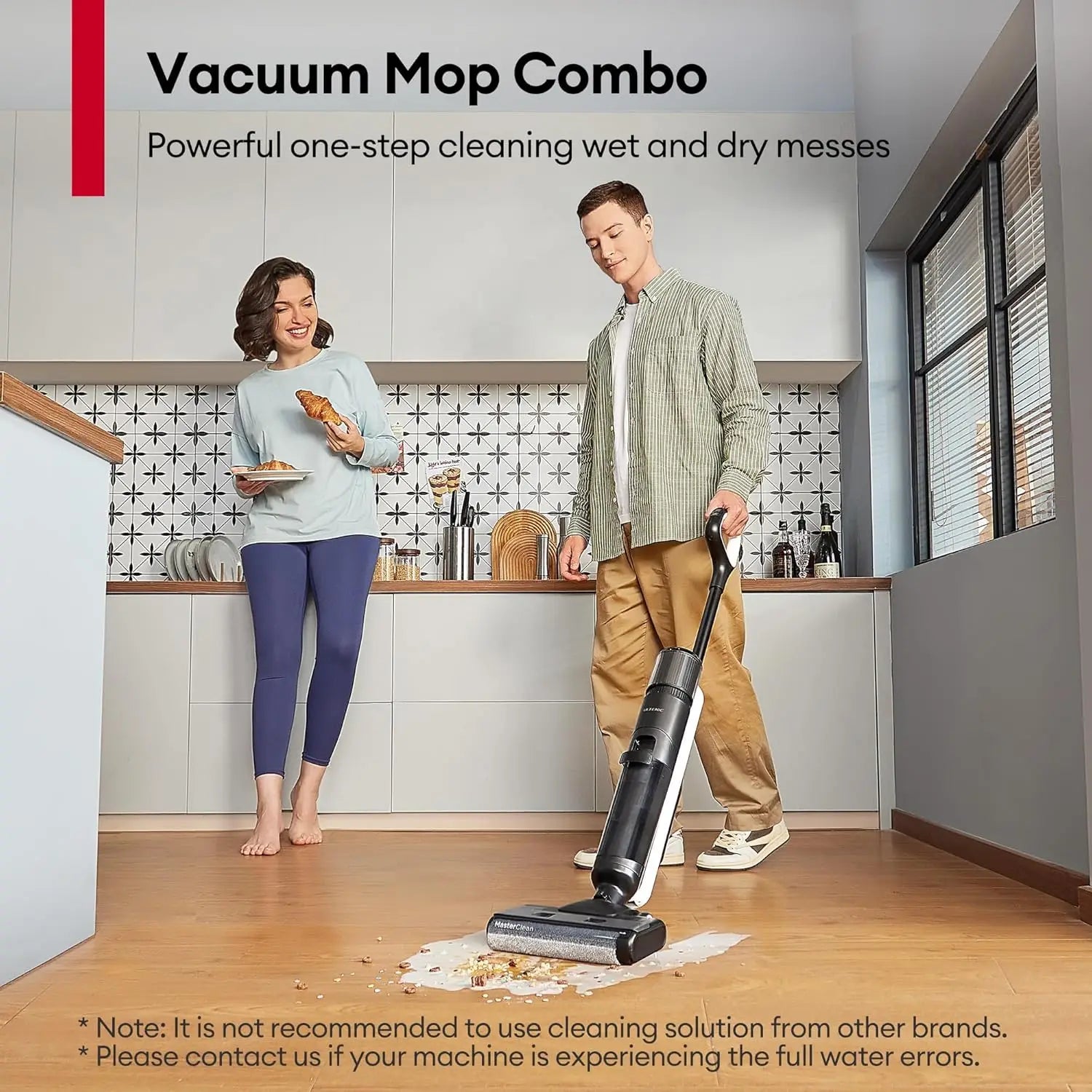 Cordless Wet Dry Vacuum Mop Combo with Self-Cleaning, 50min Runtime, Smart Detection for Hard Floors