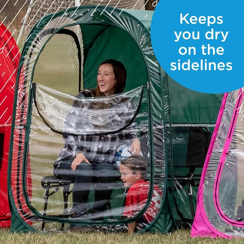 Pop-Up Sports Tent 1-2 Person Instant Setup All-Weather Pod Shelter for Outdoor Sports Rain Wind Cold