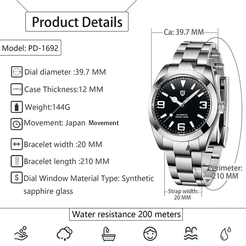 New PAGANI DESIGN Watch for Men Automatic Diver Men Watches Sapphire Glass Stainless Steel Waterproof Mechanical Wristwatch 2025