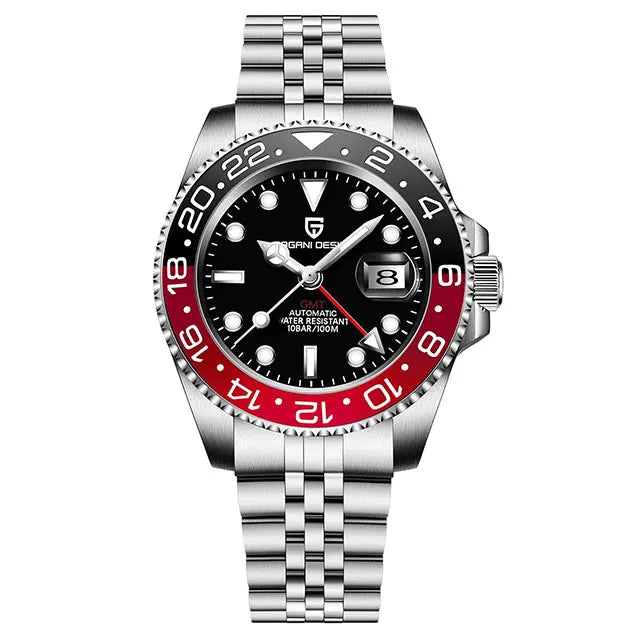 PAGANI DESIGN 40MM GMT Automatic Watch Men's Mechanical Wristwatch Sapphire Glass 100m Waterproof Man Watches Relogio Masculino