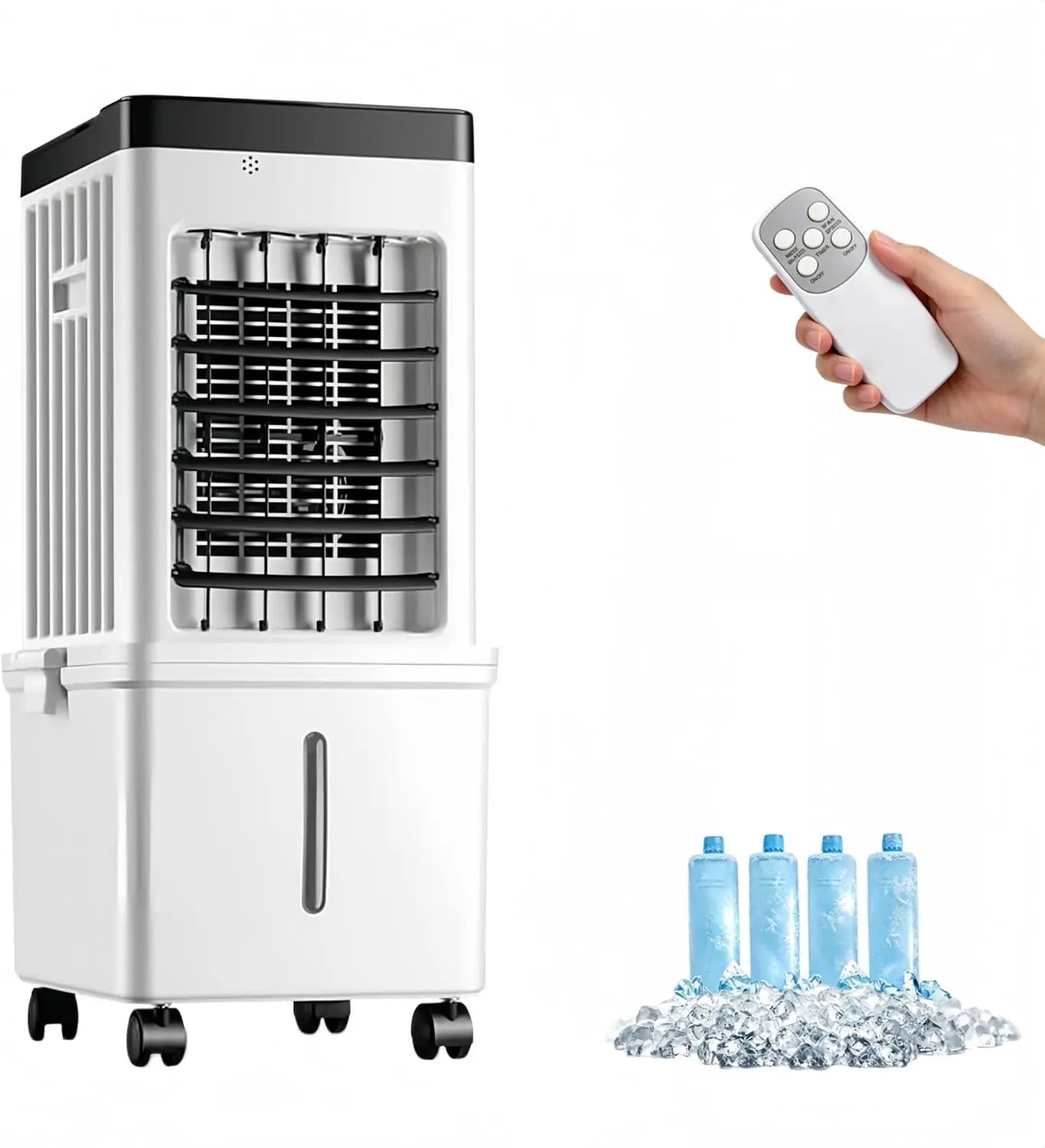Portable air conditioner, 120° rotatable air cooler, 4.2-gallon water tank
