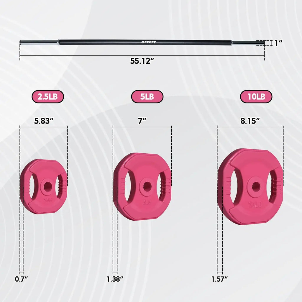 Home & Gym Adjustable Barbell Weight Set, Steel Material, Silver Color, Ideal for Weightlifting and Strength Training