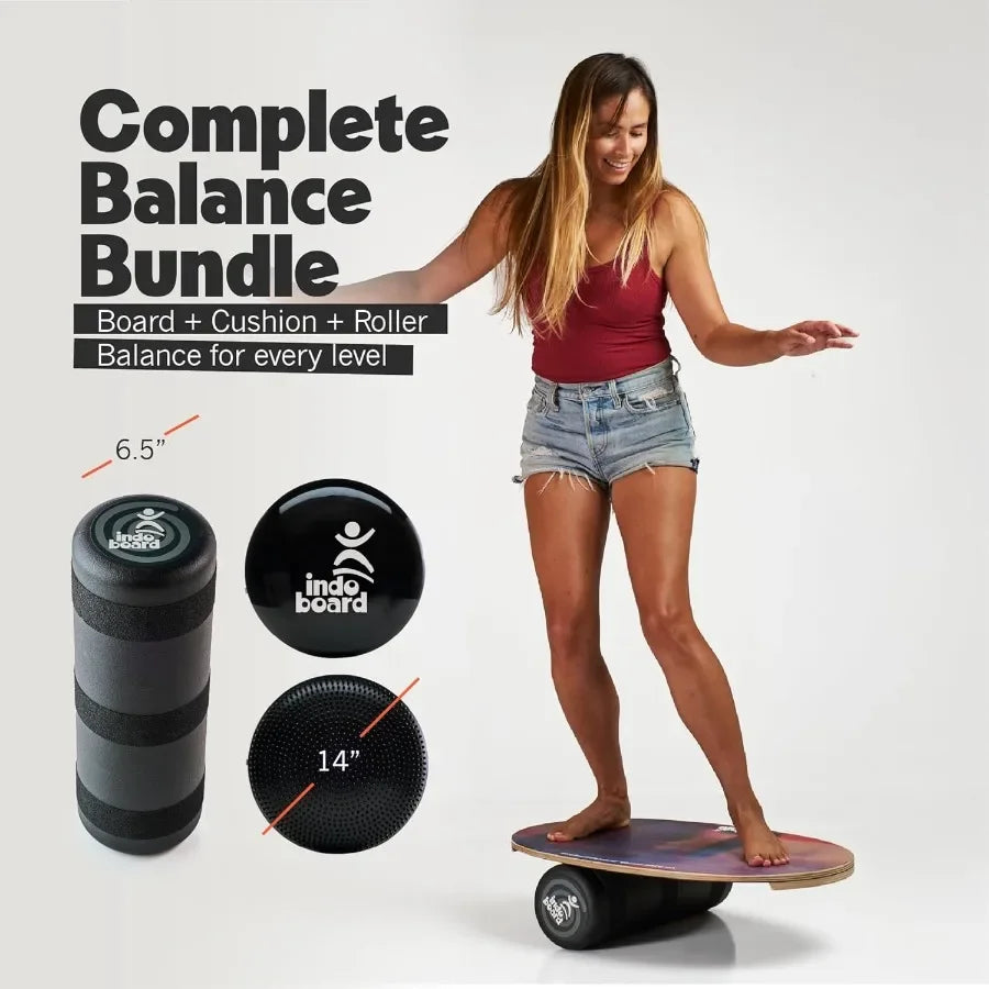 The Original Indo Board Training Package Balance Board Trainer for Core Strength Stability Athletic Performance in Surfing Skat