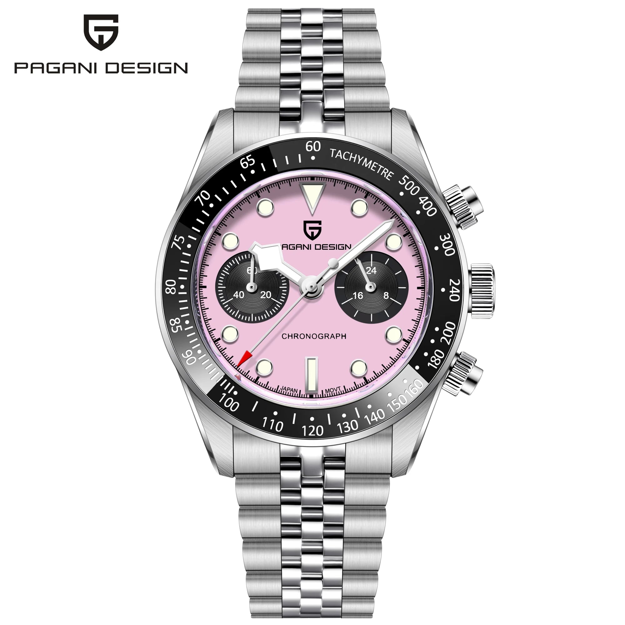 PAGANI DESIGN Chronograph Sport Men's Watches BB Panda Quartz Watch Men Stainless steel bracelet 100M Waterproof Wristwatch Men