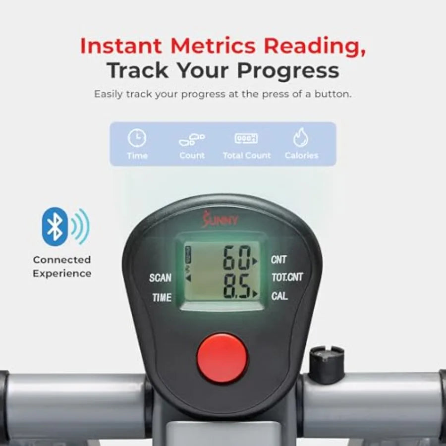 Foldable Air Walk Elliptical 30 Long Stride Full-Body Cardio Cross Trainer Glide Exercise for Home Office with SunnyFit App via